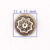 Metalen Knoop met Sterpatroon - 11 mm Zilver/Brons Knopen KNP00227